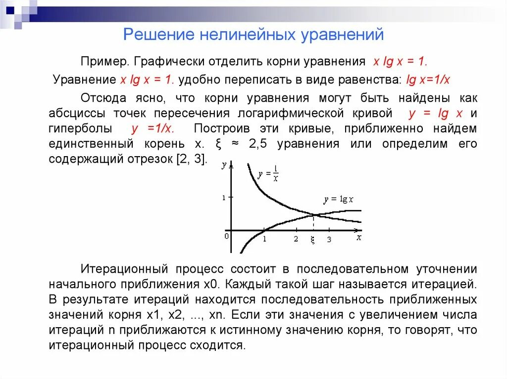 Отделить корни уравнения графически