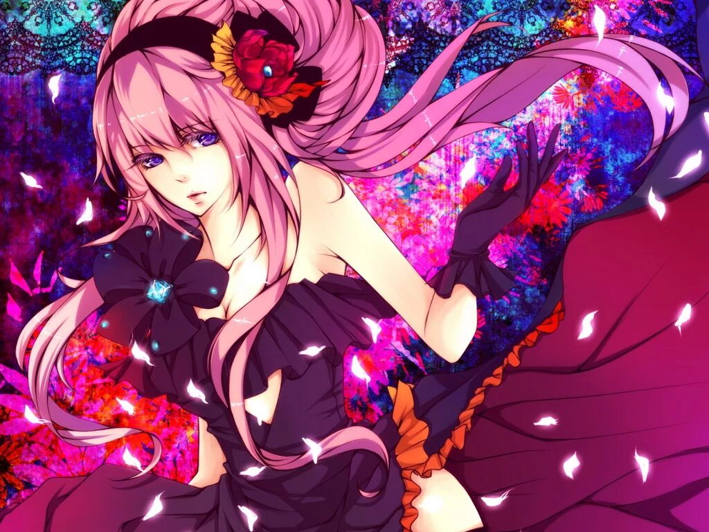 Красивые анимешки. Megurine Luka. Xanime. Анимэ ъ.