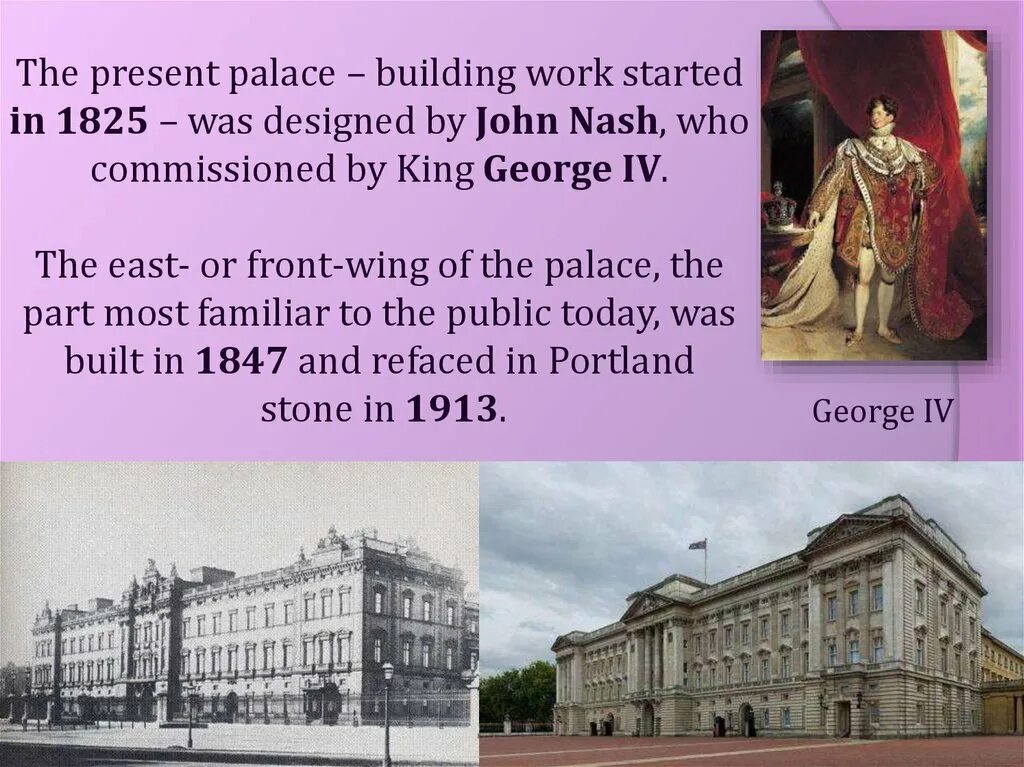 Buckingham palace was built for a king