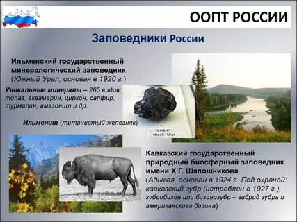Особо охраняемые природные заповедники и национальные
