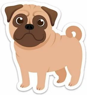 PUG sticker decal Cute Dog for Laptop Waterbottle Size: 3.64&quot; x 4&quot...