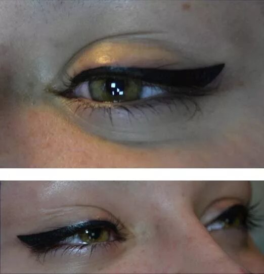 татуаж стрелки до и после. татуаж стрелки на глазах до и после. татуаж стрелки межресничка. больно делать татуаж стрелок. перманентный макияж стрелка на нависшее веко.