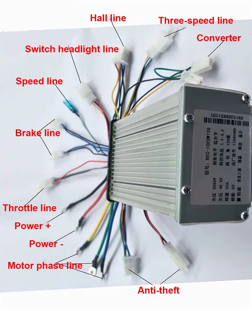 Контроллер для citycoco 60v 2000w схема подключения KUNRAY BLDC 60V DC 2000W Brushless Motor Speed Controller 35A 15 Mosfet eBay