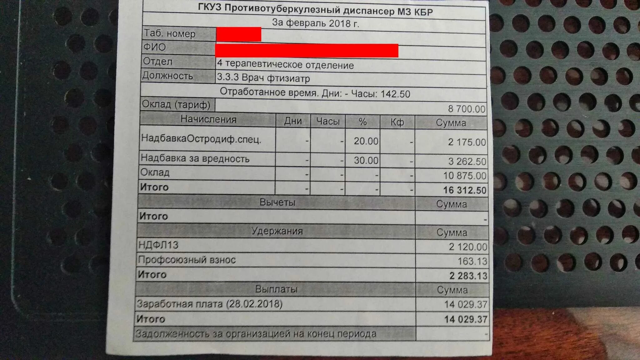Фтизиатрам выплаты