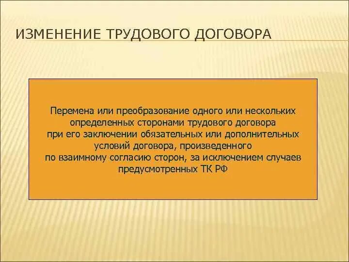 3 изменение трудового договора. Изменение трудового договора.