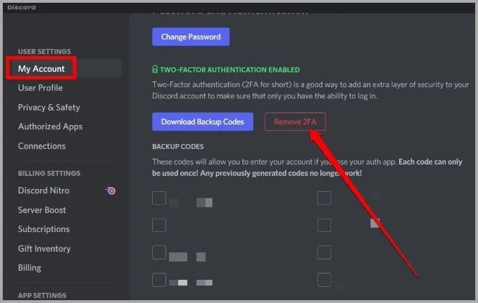 Disable 2fa