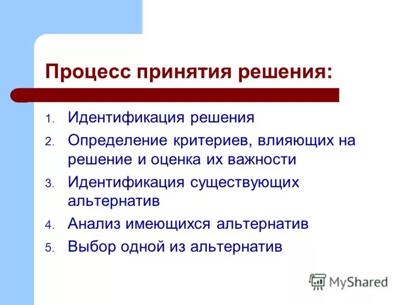 процесс подготовки выборов. идентификация альтернатив. структура процесса консультирования.