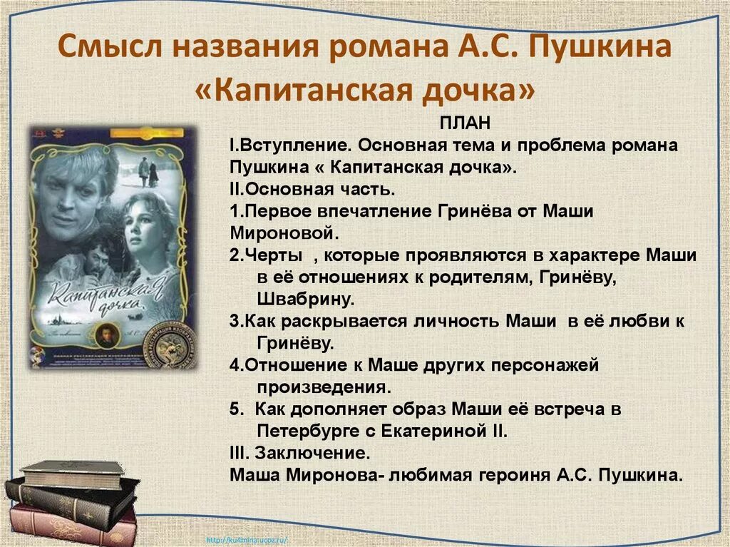 Сочинение по капитанской дочке. 5 произведений смысл