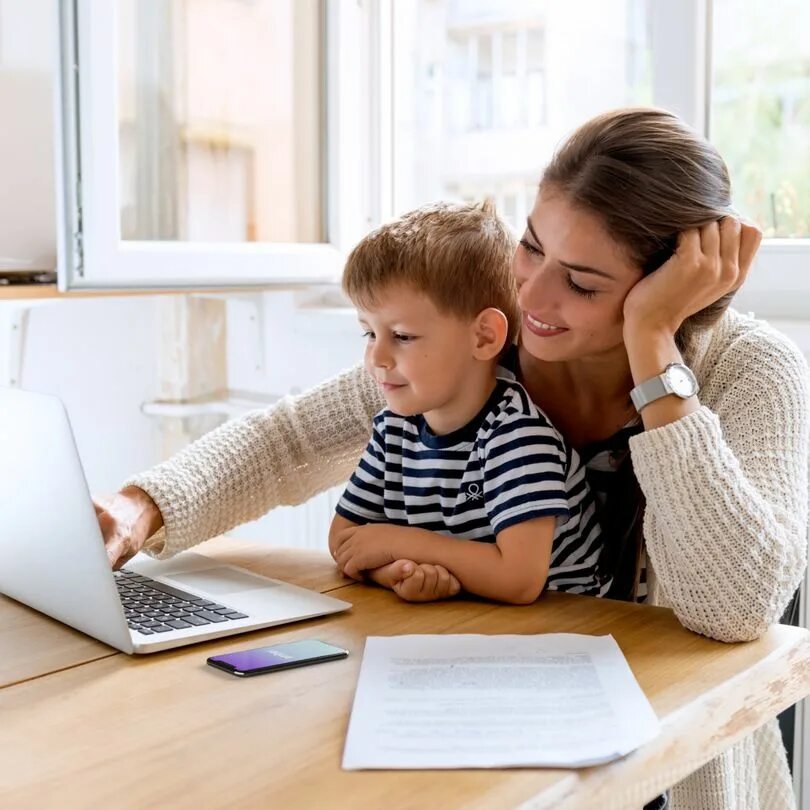 Working family. Family work. working moms. help for family and children.