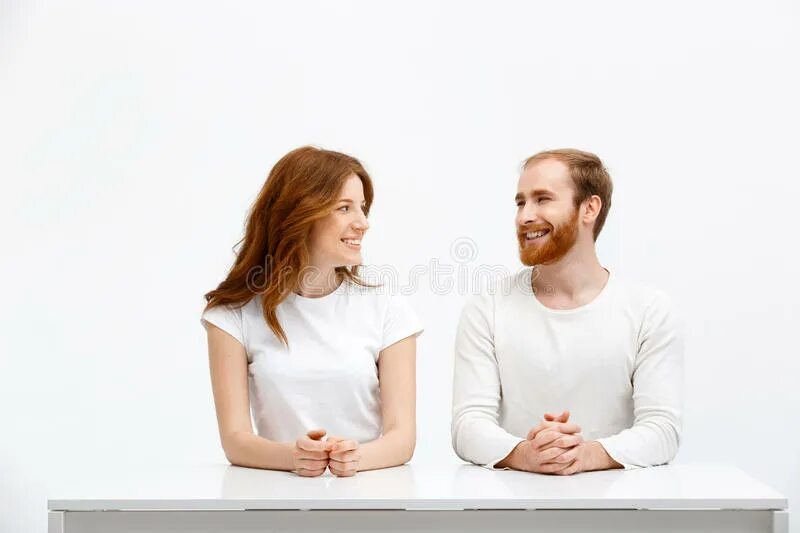 Looking at each other. Look at each other. Two man looking each other.