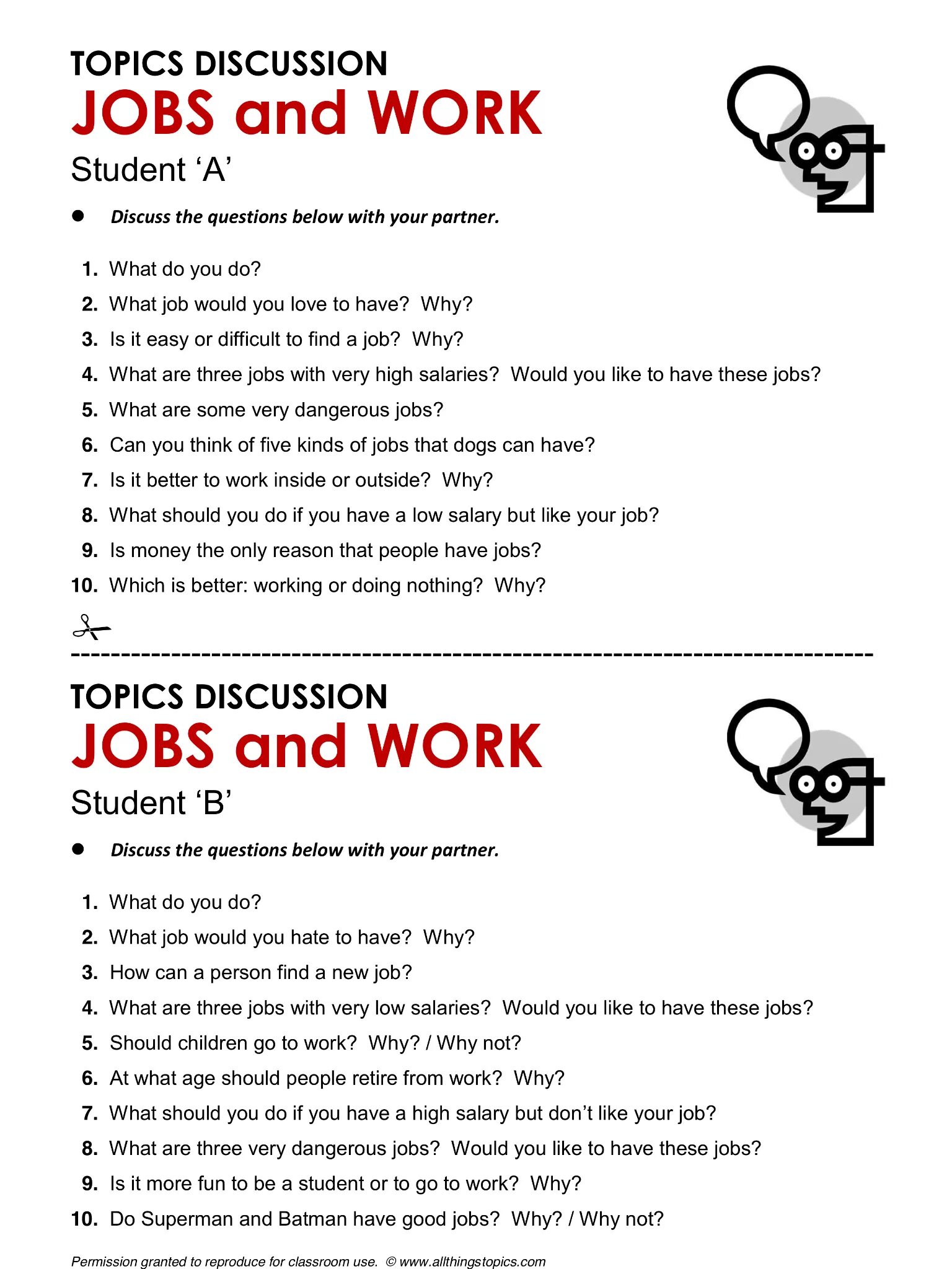 Questions about experience. Jobs speaking activities. Job топик на английском. Discussion questions for Kids. Speaking Worksheets.