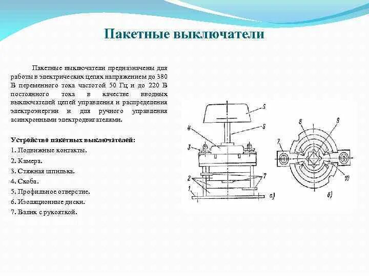 Назначение и устройство выключателей. Пакетный переключатель устройство и принцип действия. пакетный выключатель на электрической схеме.
