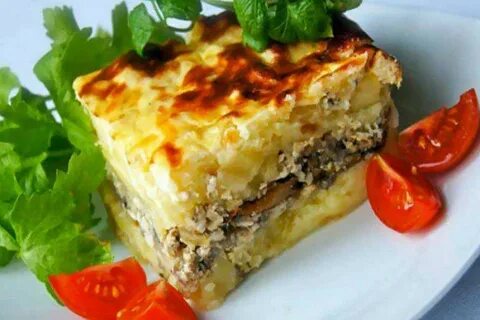 Запеканка пюре с мясом