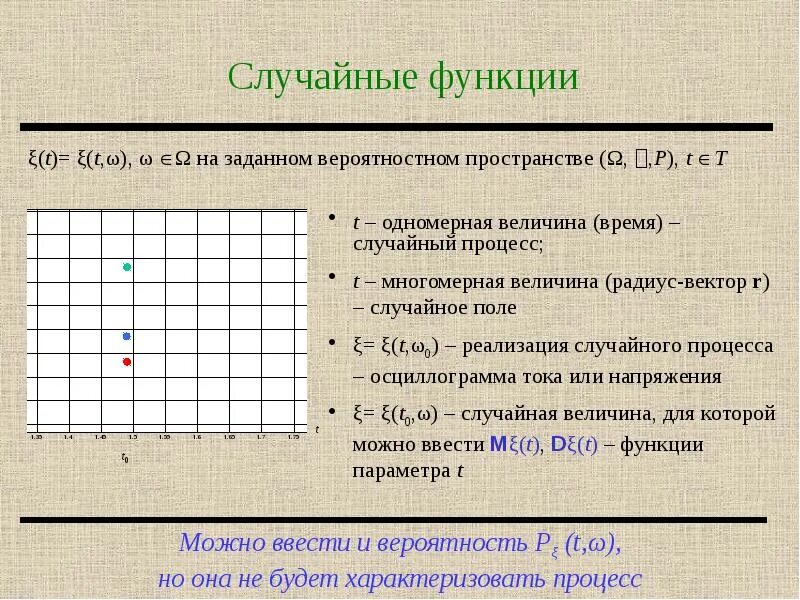 Сумма случайных функций. Элементы теории случайных процессов. Основные понятия теории случайных процессов. Случайная функция. Теория случайных функций.