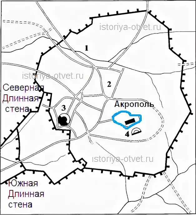 Карта афин в 5 веке