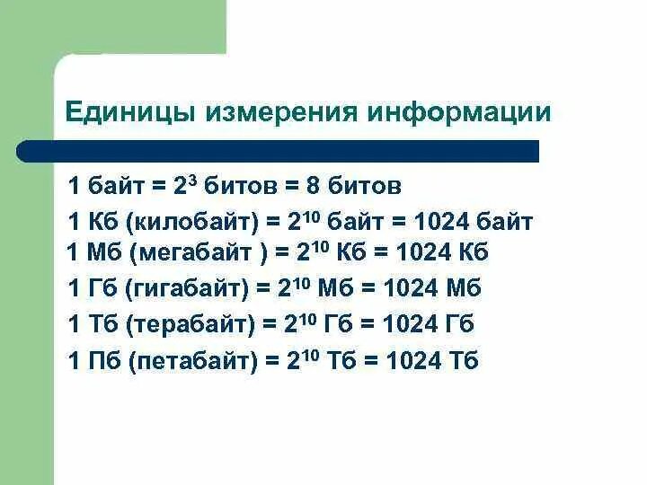 Подсчитайте сколько байт. Единицы измерения информации в информатике 7 класс. Единицы измерения информации 1 байт 8 бит. Единицы измерения количества информации Информатика 7 класс. Единицы измерения бит байт килобайт.