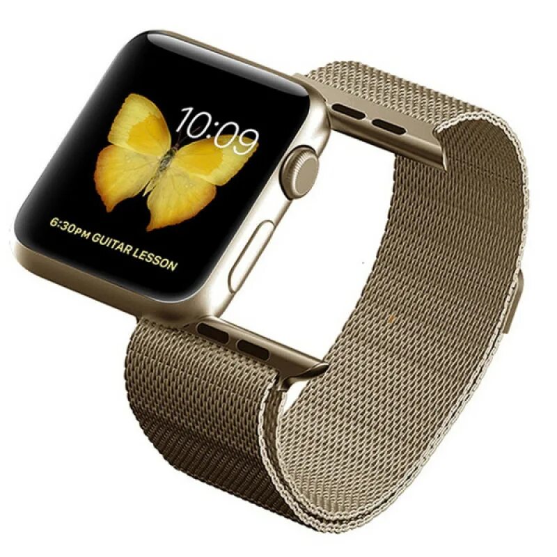 Наручные часы apple. Ремешок Apple 40mm Gold Milanese loop. Эппл вотч с металлическим ремешком. АПЛ вотч с ремешком Миланская петля. Ремешок для Apple watch 40mm золото.