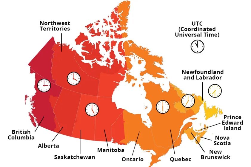 Часы канада время. Часовые пояса Канады. Временные зоны Канады. Canada время. Часовые пояса Канады на карте.
