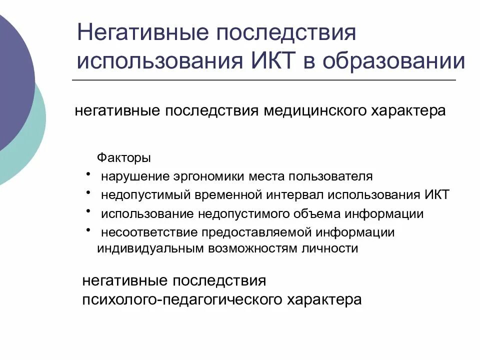 Проблемы информационного образования. ИКТ В образовании. Негативные последствия информатизации. Компоненты информационные технологии в образовании. Негативные последствия информационных процессов.