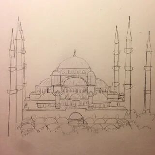 Рисунок мечети карандашом