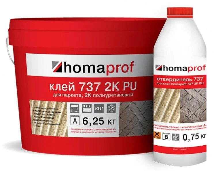 Клей Homaprof 797 2k 7 кг. Homaprof 737 2k PU. Клей для кварцвинила Хомакол. Паркетный клей PU-2k (двухкомпонентный).