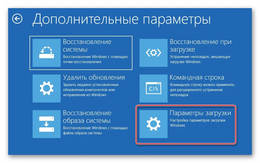 Восстановление системы. Восстановить дополнительные параметры. Параметры загрузки Windows. Восстановление виндовс 10 через биос. Некорректным восстановлением