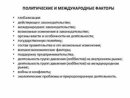 Факторы международного производства