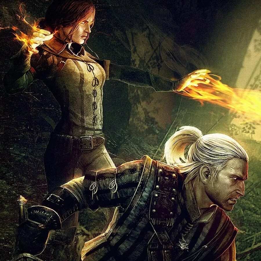 Ведьмак 2 Геральт и Трисс. Игра the Witcher 2 Assassins of Kings. Геральт в бою. Обои 1920х1080 Геральт и Трисс. Трисс в каэр морхен