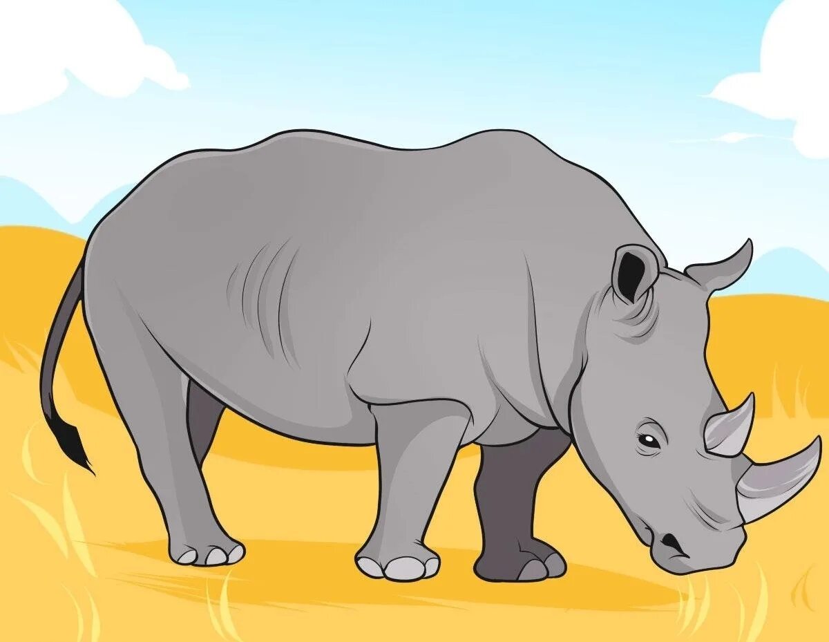 Картинка носорог для детей