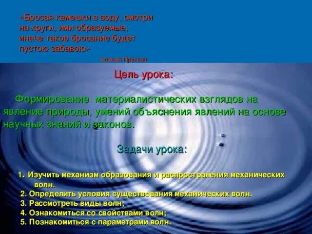 Козьма прутков бросая камни в воду. Бросил камень в воду и круги.