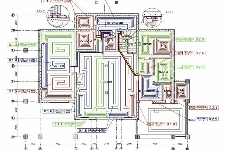 Проект теплых водяных полов онлайн Расчет трубы на теплый пол калькулятор Расчет трубы для теплого пола водяного,