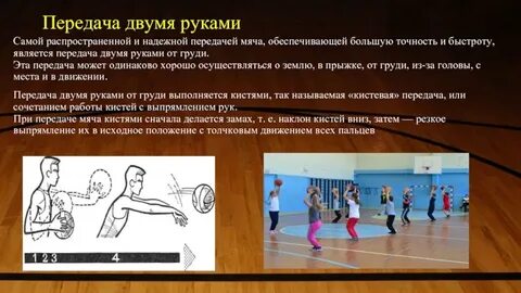 Передача одной рукой от плеча