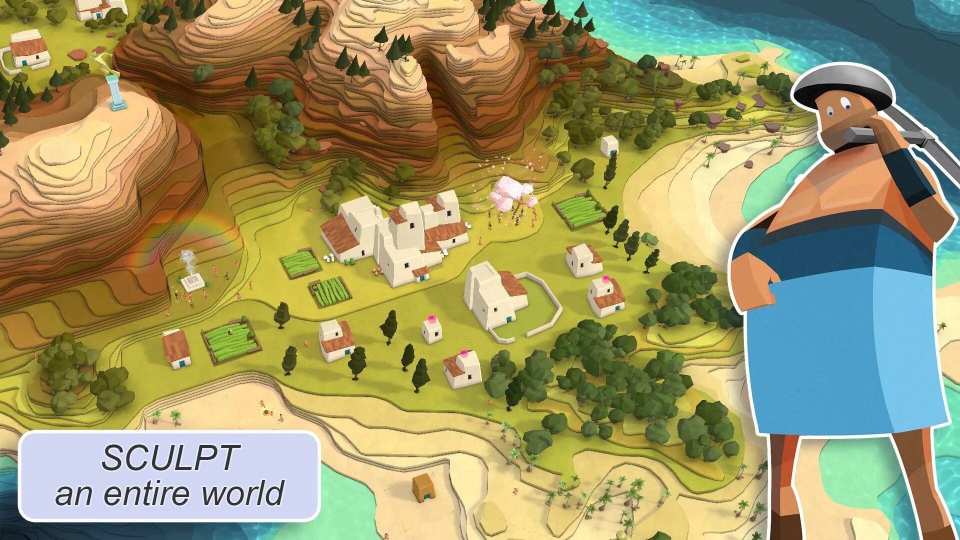 Godus. Godus игра. Надел в Godus. Игра такая бога