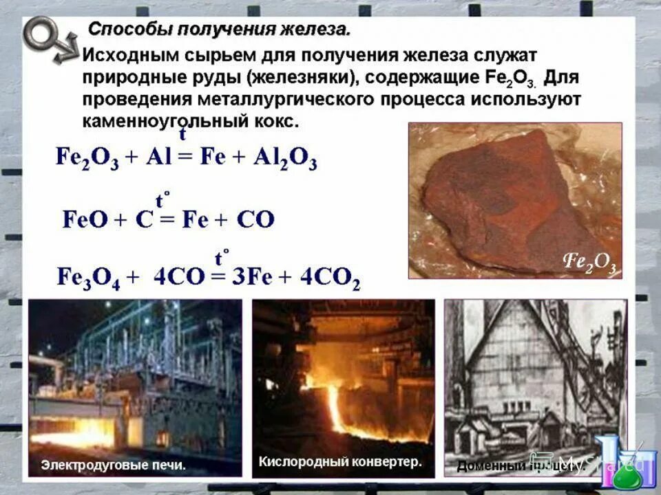 Как можно получить железо. Железо его соединения способы получения. Получение железа в промышленности. Методы получения железа. Способы получения железа и его соединения.