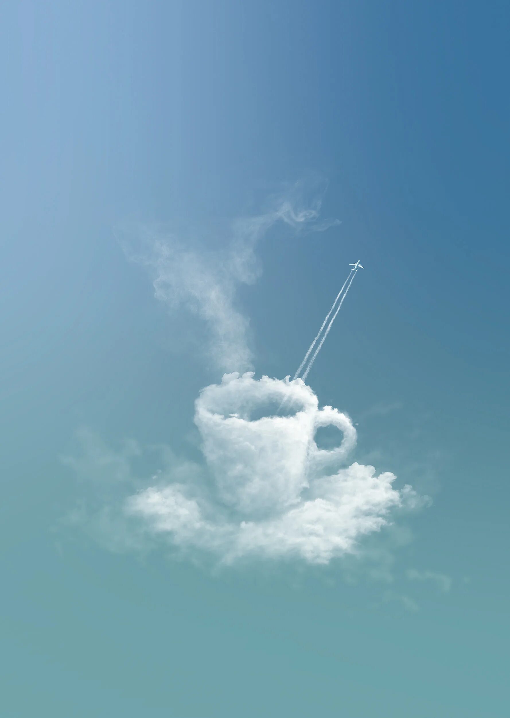 Доброе и воздушное всем на свете нужное. Кофе и небо. Доброе утро самолет. Доброе утро небо. Чашка облако.