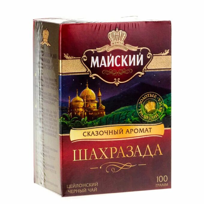 Майский чай купить. Чай чёрный Майский Шахразада 100г. Чай "Майский" Шахразада 100г. Чай Майский Шахерезада черный среднелистовой 100 гр. Чай Шахразада 100гр.