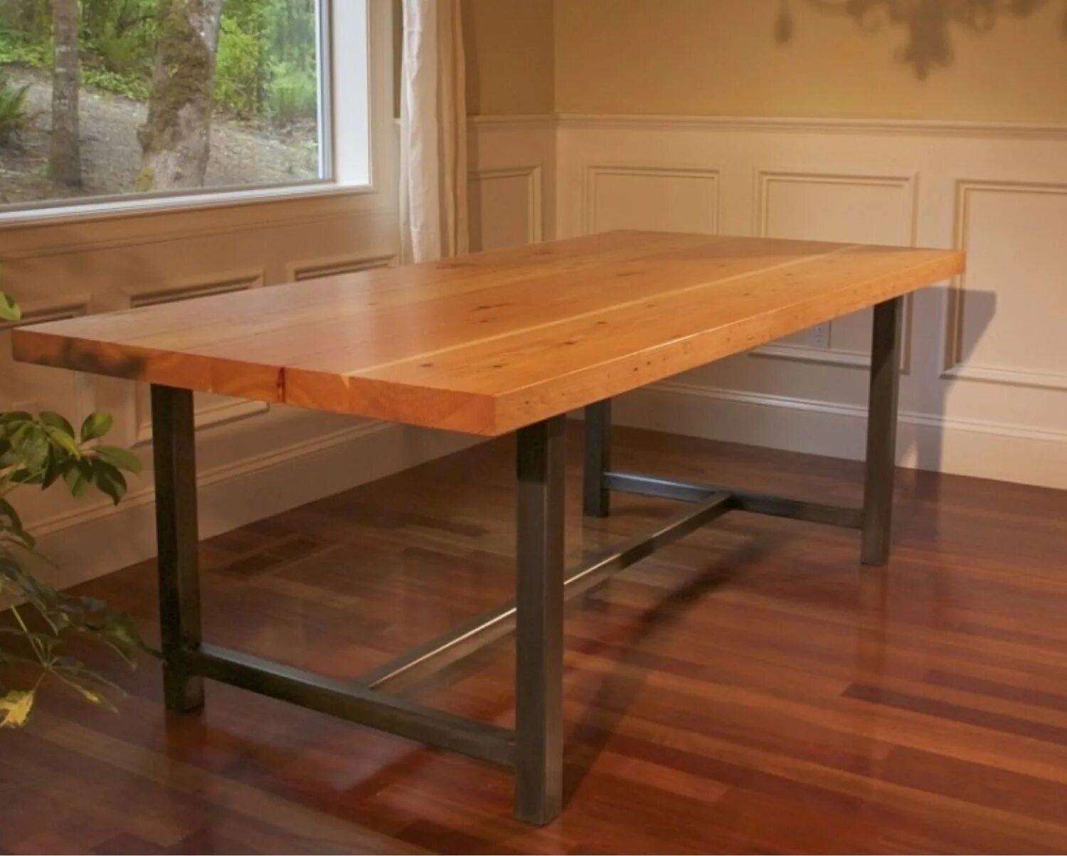 Железный кухонный стол. Письменный стол Wood&Steel psl100. Стол с деревянной столешницей. Деревянный стол на металлическом каркасе. Обеденный стол из профильной трубы.