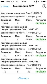 Номер ошибки катализатора