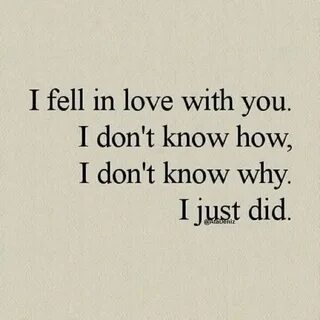 But i fall in love