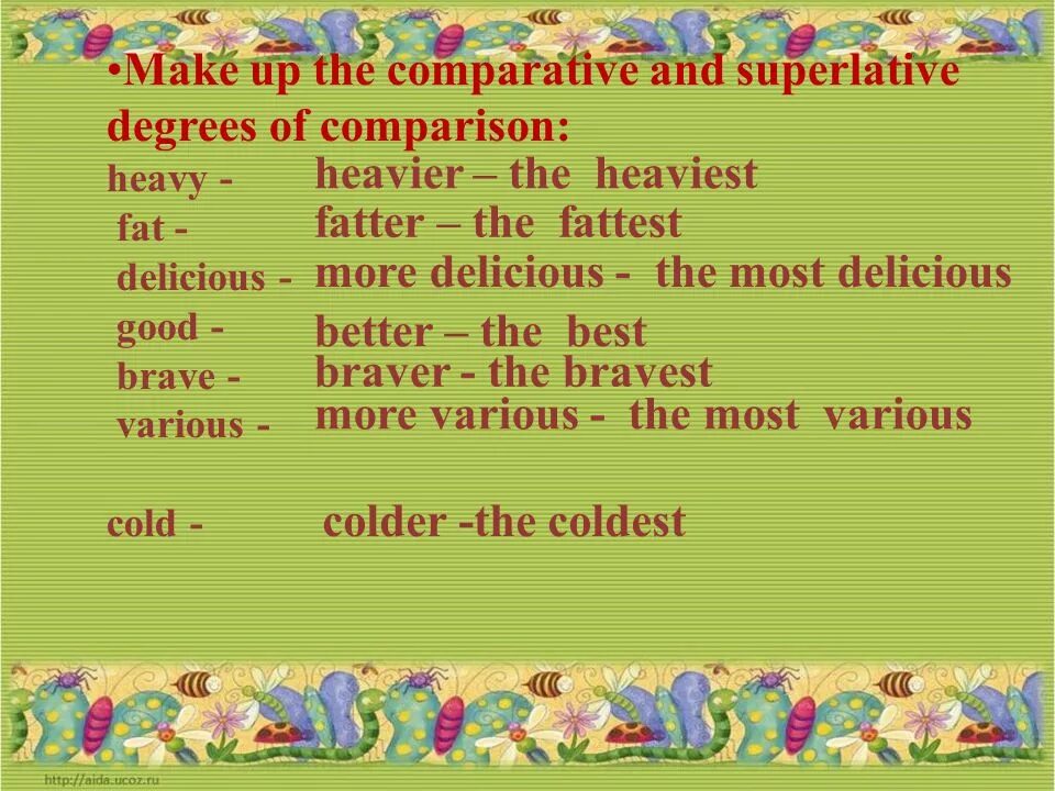 Degrees of Comparison of adjectives. Comparative and Superlative degrees. Heavy Comparative. Adjectives degrees of Comparison presentation. Comparisons heavy