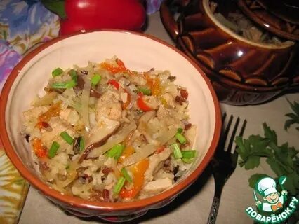 Рис с индейкой и овощами в духовке