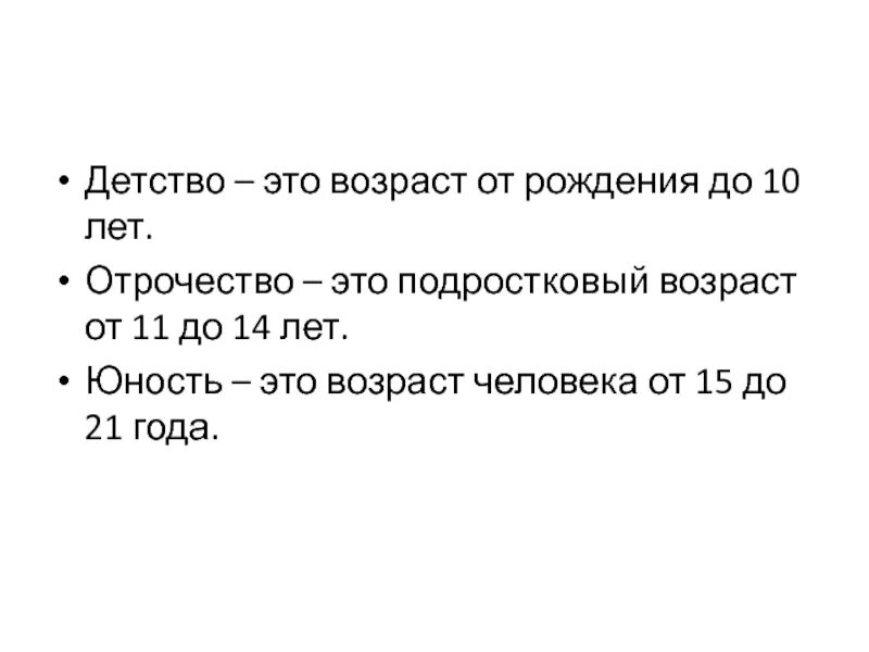 Юность возраст