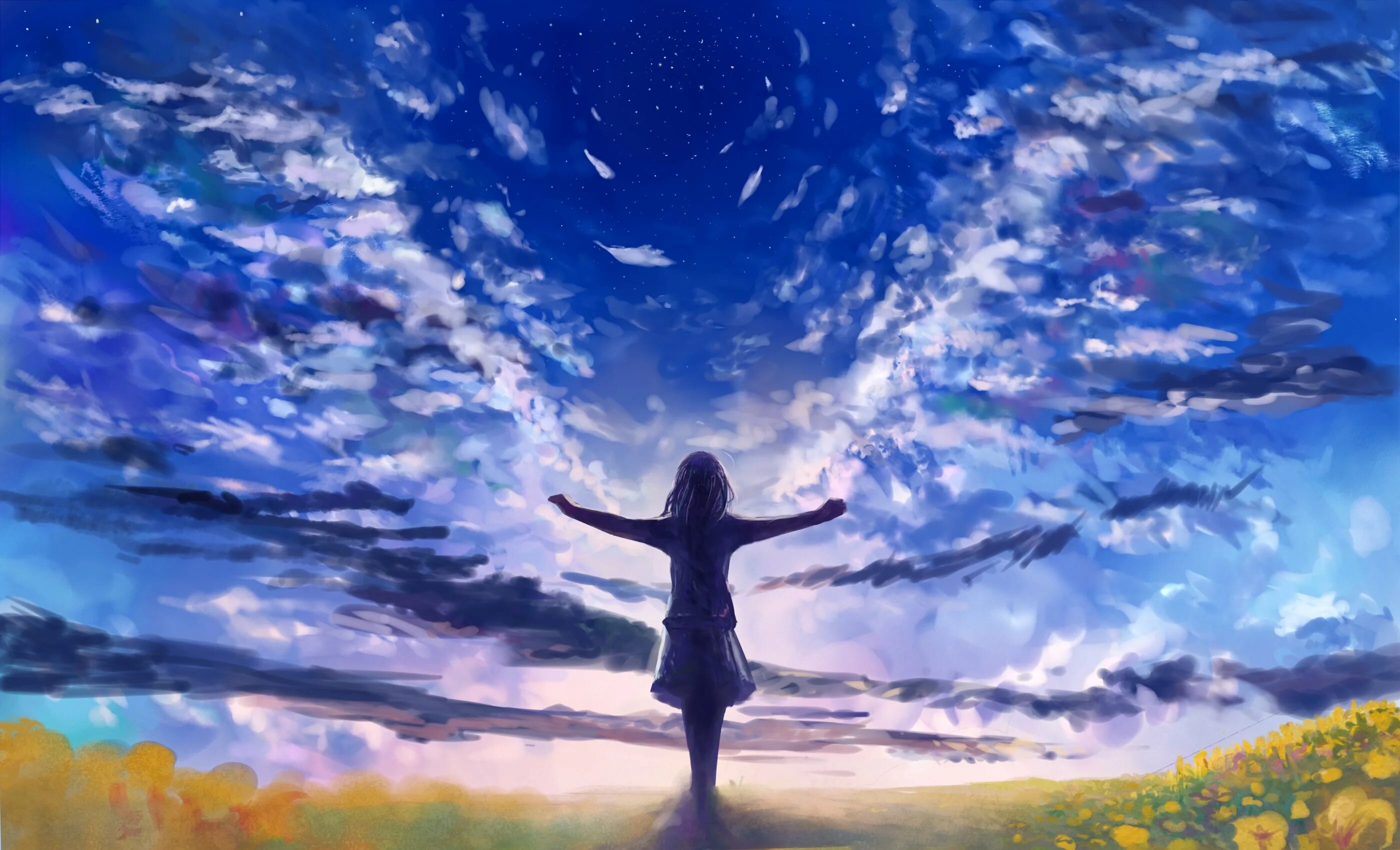 Изящность небесной мечты 2024. Счастье арт. Человек на фоне неба. Свобода арт. Душевное лето арт.