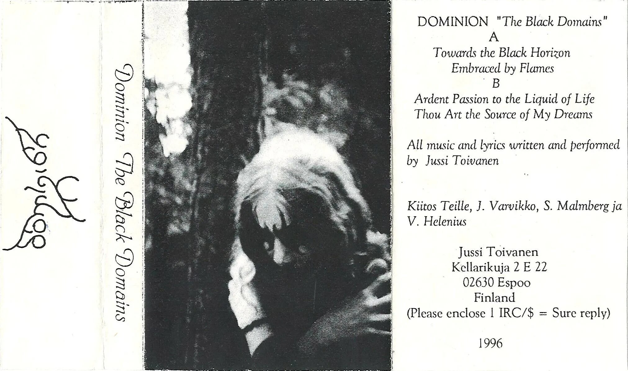 Dominion "the Black domains (Demo 1996)" Black Metal (Finland). Черный домен