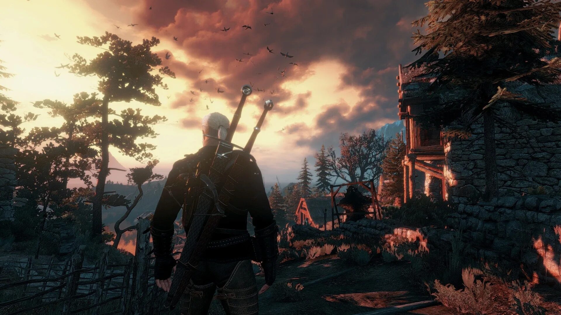 Ведьмак 3 под деревом. Dark witcher 3. ведьмак 3 рыбаки. the witcher dark screenshots. ведьмак 3 скриншоты арты из игры.