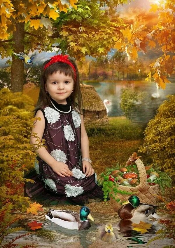 Frame for photo - Golden autumn, PSD, PNG, free download