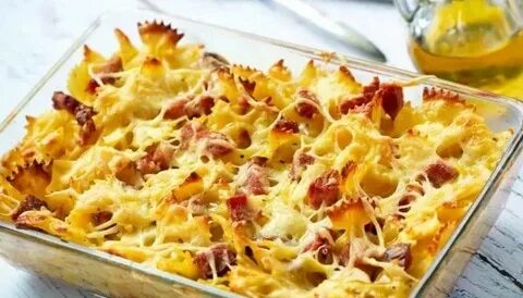 Макароны с сыром и сосисками в духовке