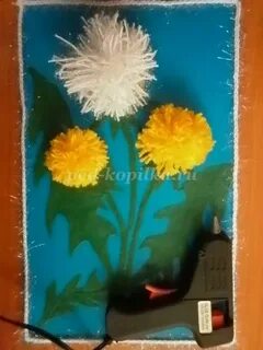 Одуванчик из пластилина
