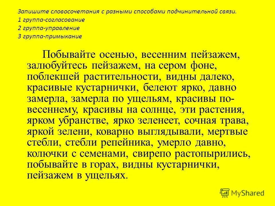 словосочетание сочинение