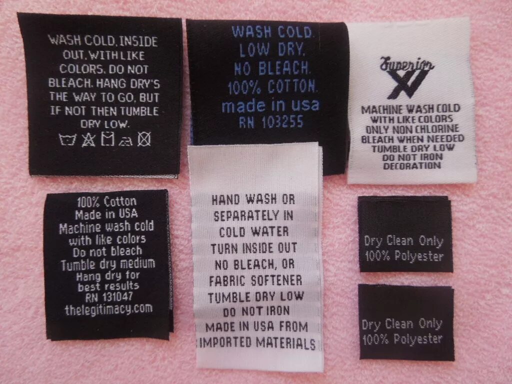 Wash list. Label Wash Care. Dry clean only на ярлыке. Hang Dry на этикетке. Machine Wash Cold.